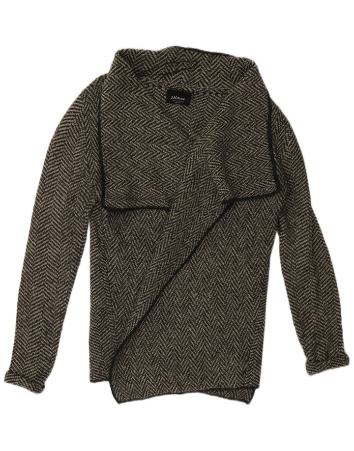 Pulover cardigan deschis pentru femei Zara Marea Britanie 14, gri mediu, acrilic