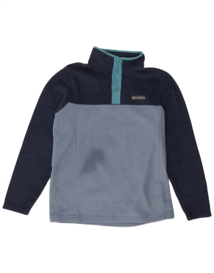 Pulover Columbia pentru bărbați, cu fermoar, cu gât, mediu, bleumarin, color block