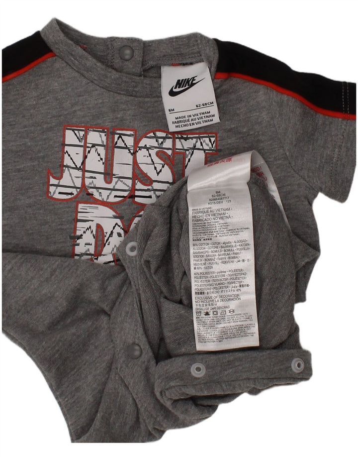 NIKE Baby Boys Graphic Jumpsuit 6-9 Months  Grey Colourblock Cotton