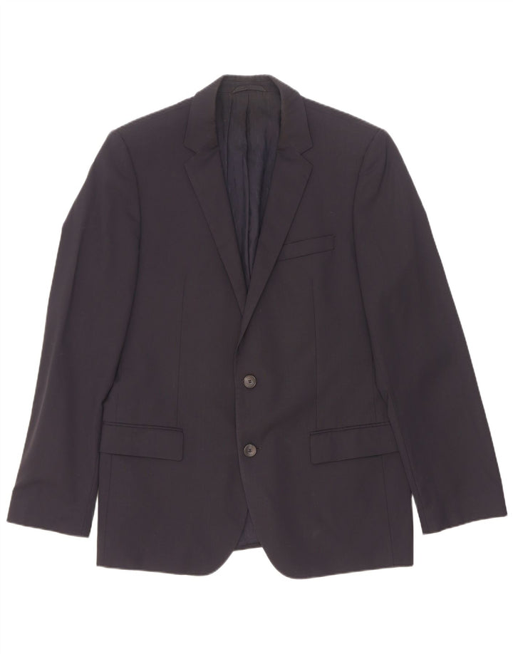 Blazer pentru bărbați Hugo Boss, cu 2 nasturi, UK 50 mare, lână bleumarin