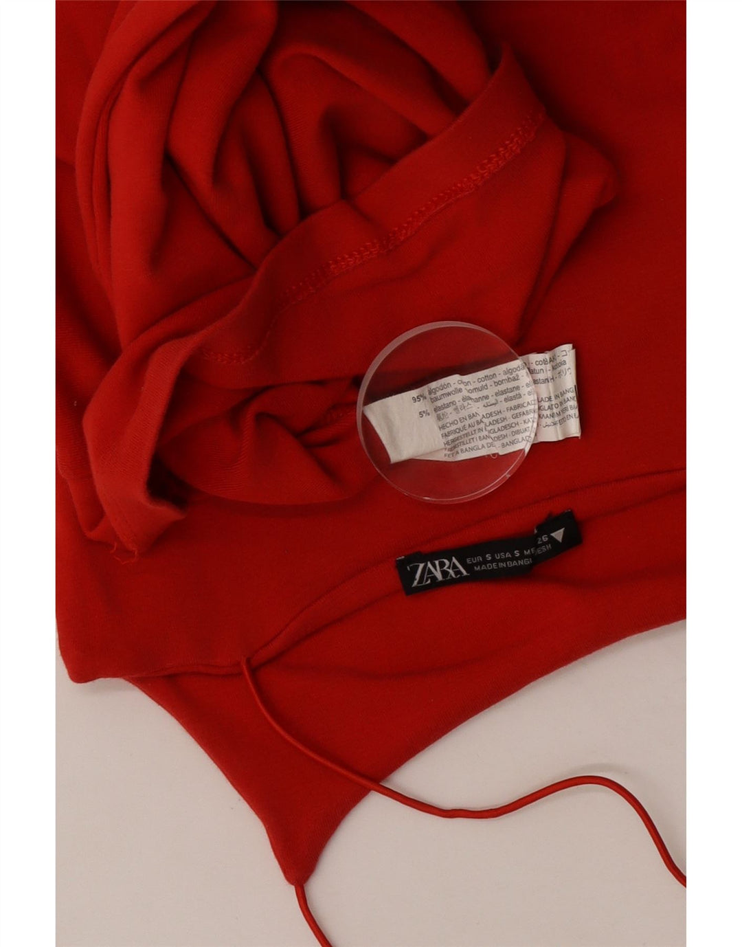 Rochie de soare pentru femei Zara UK 8, bumbac roșu mic