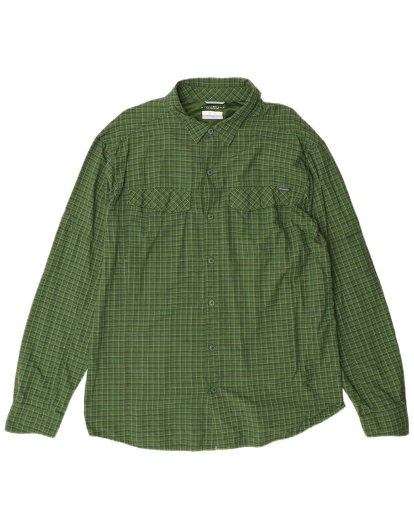 Cămașă pentru bărbați Columbia Omni-Shade Checked XL Green Check Nylon
