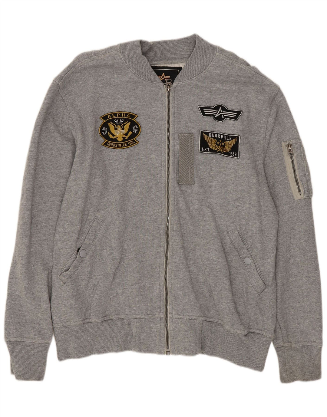 Jachetă de trening pentru bărbați ALPHA INDUSTRIES, gri mediu