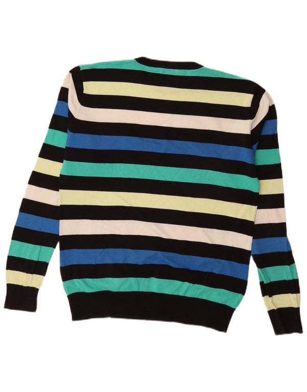 JACK & JONES Mens Crew Neck Jumper Sweater XL Multicoloured Striped Cotton