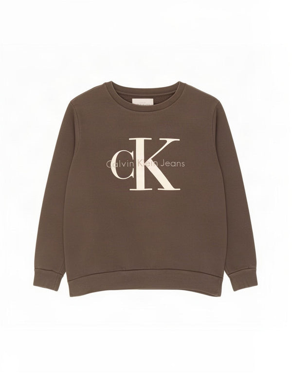 Calvin Klein Jeans Pulover cu grafic pentru femei UK 10 Maro mic