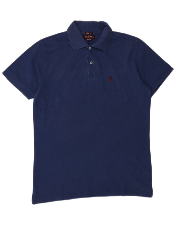 MARLBORO CLASSICS Mens Slim Fit Polo Shirt Medium Blue Cotton