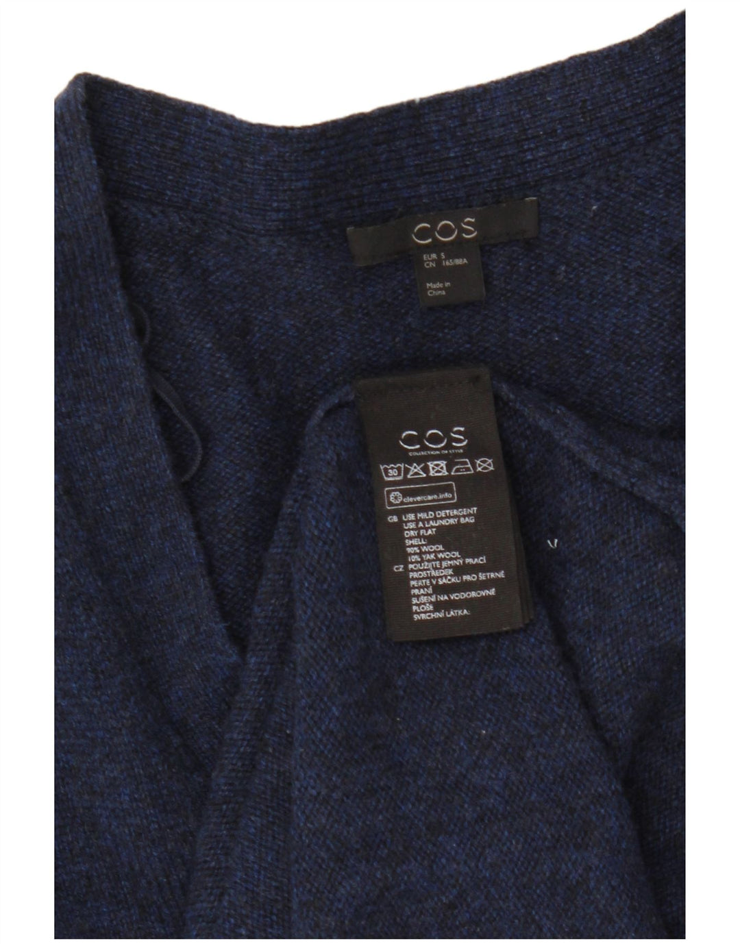 Pulover cardigan supradimensionat pentru femei Cos UK 10 Lână mică bleumarin