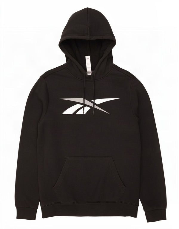 Jumper Reebok pentru bărbați cu capota grafică, bumbac mediu negru