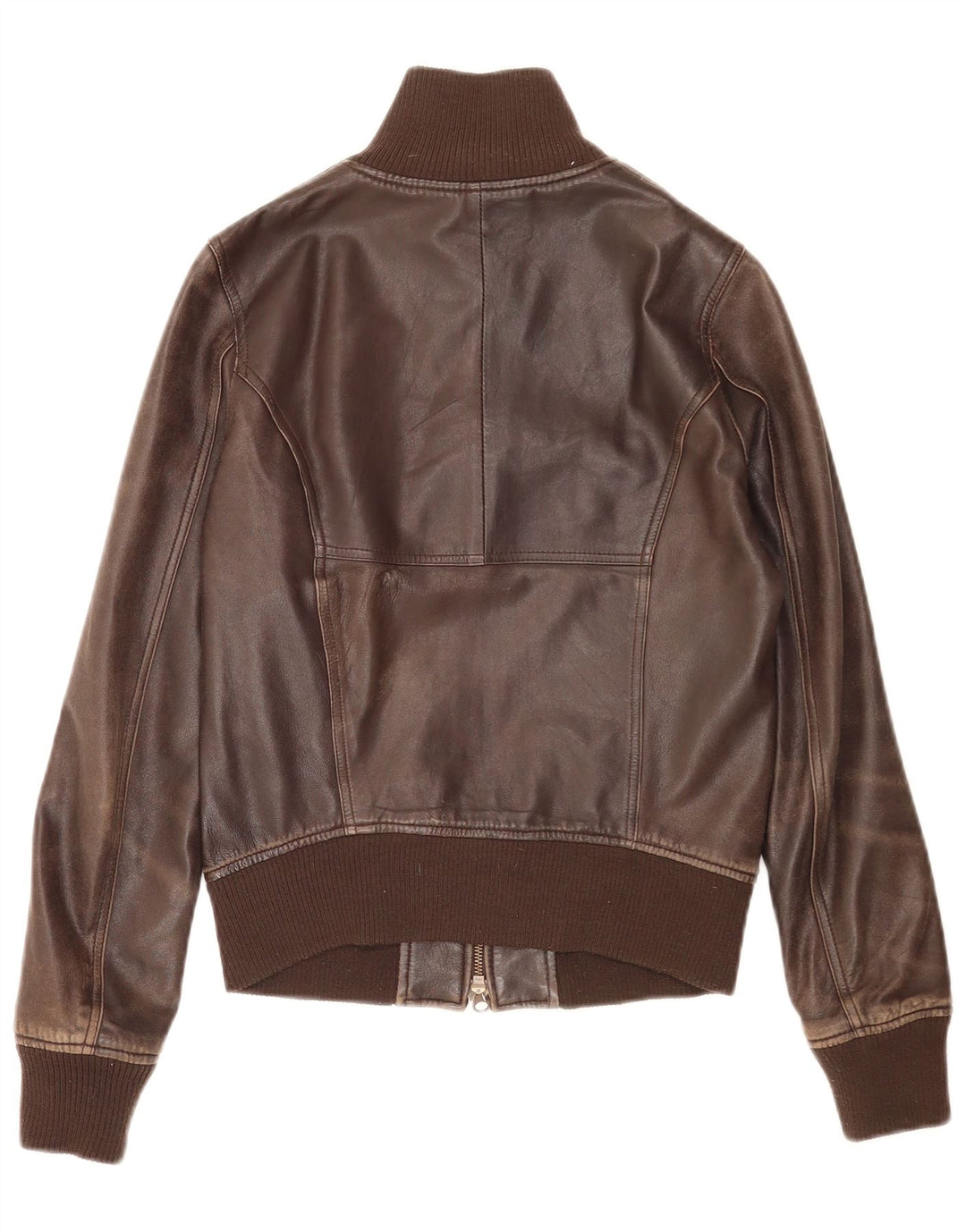Jachetă Bomber din piele Sisley pentru femei UK 6 XS piele maro