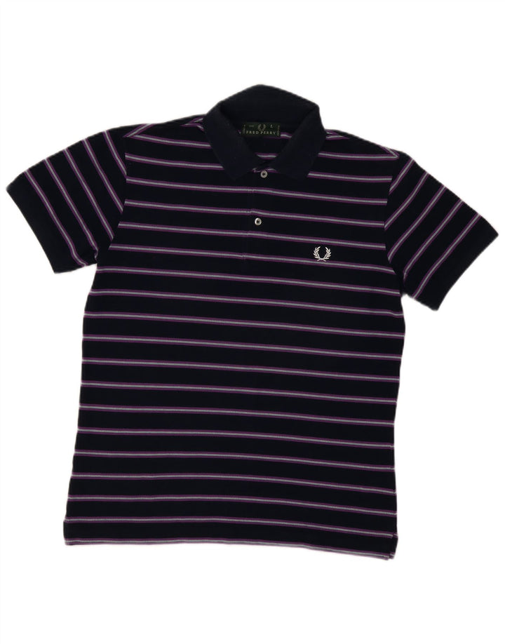 FRED PERRY Cămașă polo pentru bărbați, mare, bleumarin, bumbac cu dungi