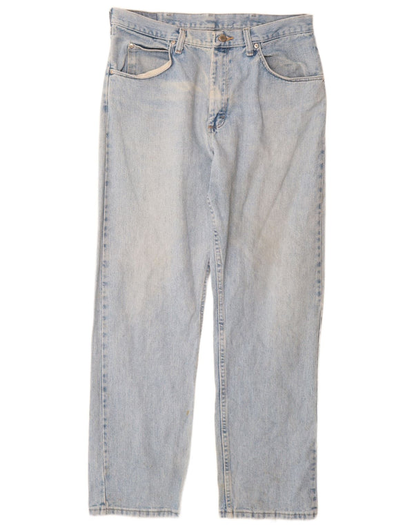 Blugi drepti Wrangler pentru bărbați, cu tăiere relaxată, L34 L32, bumbac albastru