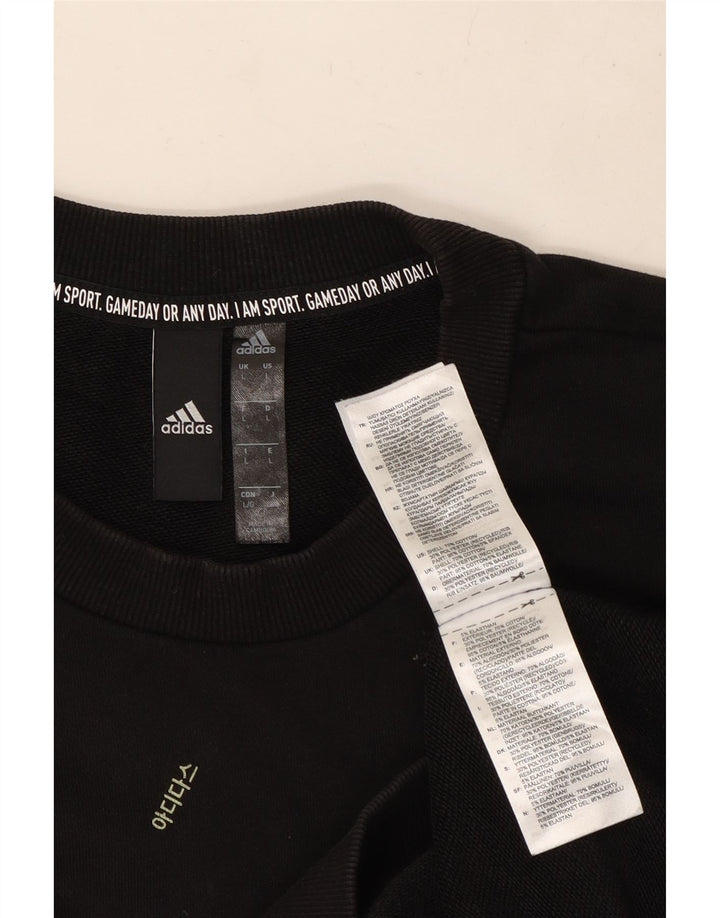 Hanorac grafic pentru bărbați Adidas Jumper mare, negru, bumbac