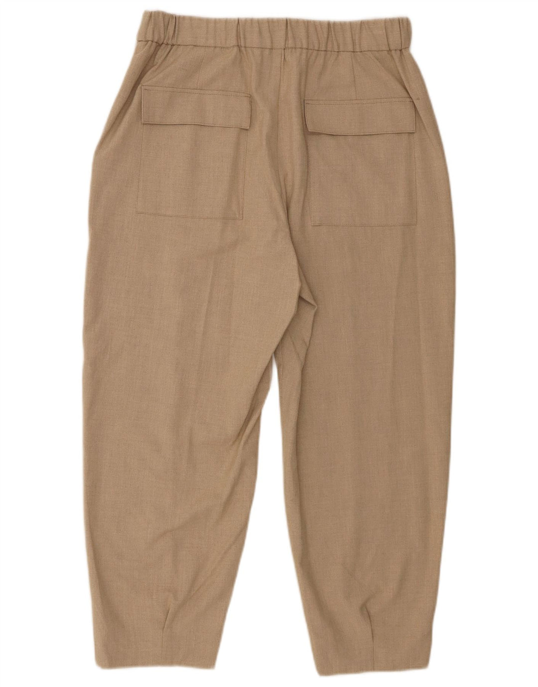 Pantaloni tăiați pentru femei cu talie înaltă Zara Mediu L28 L23 Poliester bej