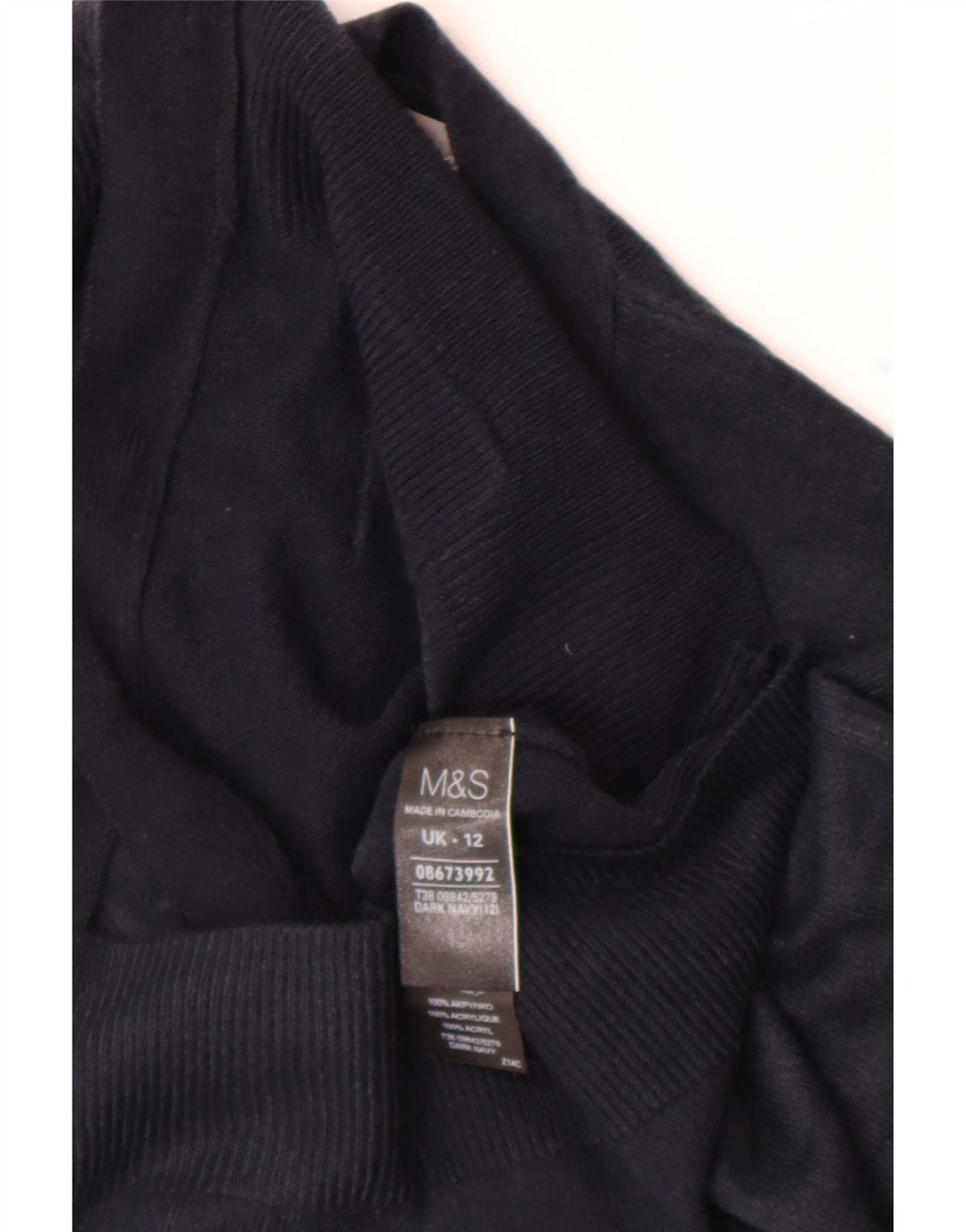 Marks & Spencer Pulover Crop Cardigan pentru Femei UK 12 Mediu Bleumarin Acrilic