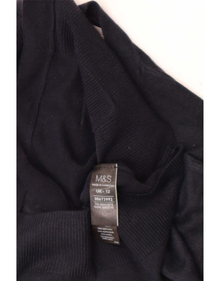 Marks & Spencer Pulover Crop Cardigan pentru Femei UK 12 Mediu Bleumarin Acrilic