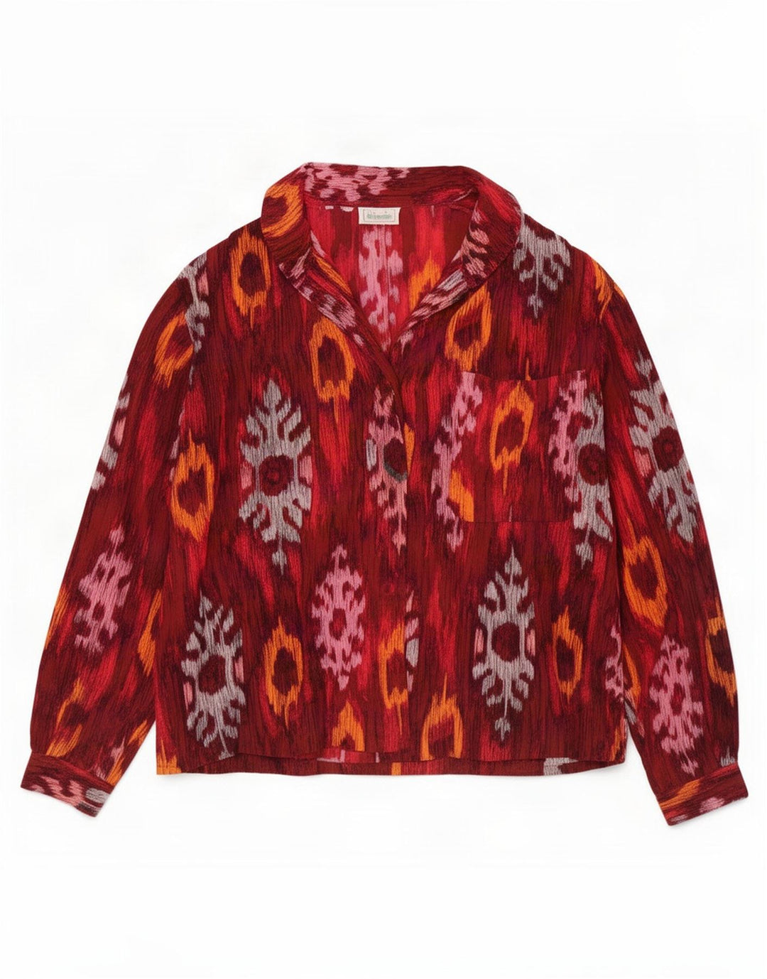 Bluză cămașă pentru femei Benetton UK 12 Medium Red Ikat