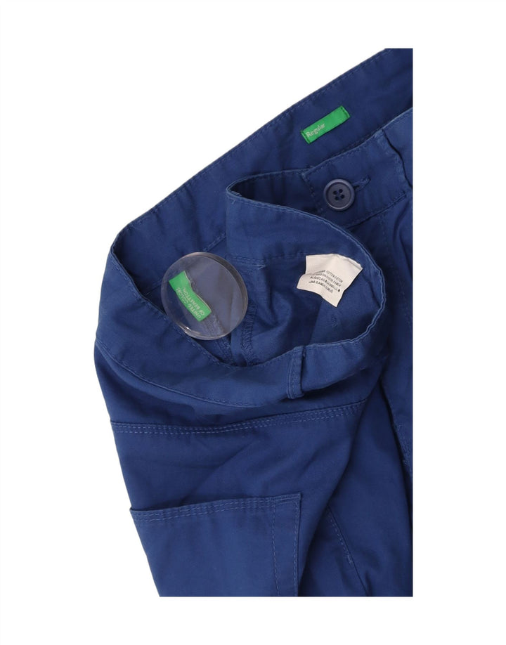 BENETTON Mens Casual Shorts W34 Large Blue Cotton