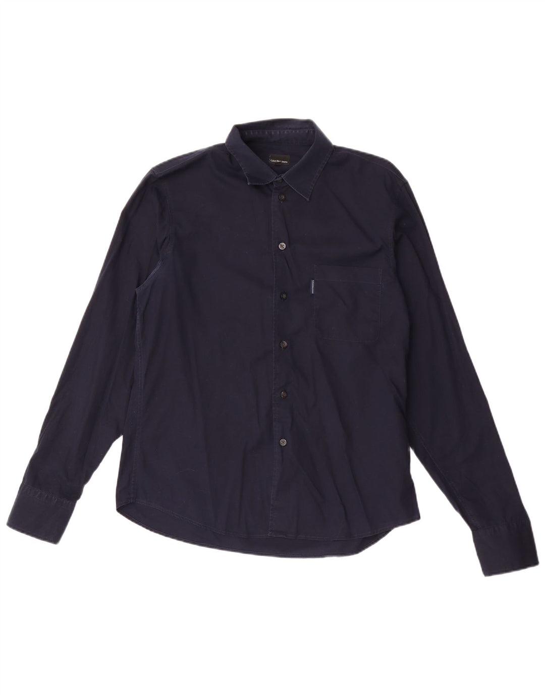 Cămașă pentru bărbați Calvin Klein Jeans, bumbac mare, albastru bleumarin