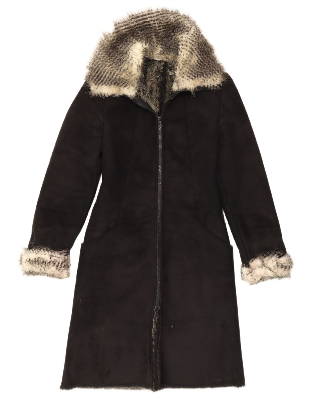Pardesiu Sherpa Vintage pentru femei IT 40 Small Black