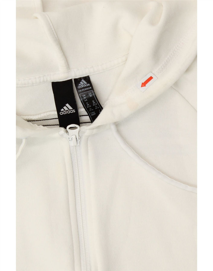 Pulover ADIDAS pentru femei cu fermoar, UK 4/6 XS, bumbac alb