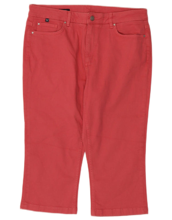 Crew Clothing Pantaloni drepti Capri pentru femei UK 14 Large W34 L19 Roz