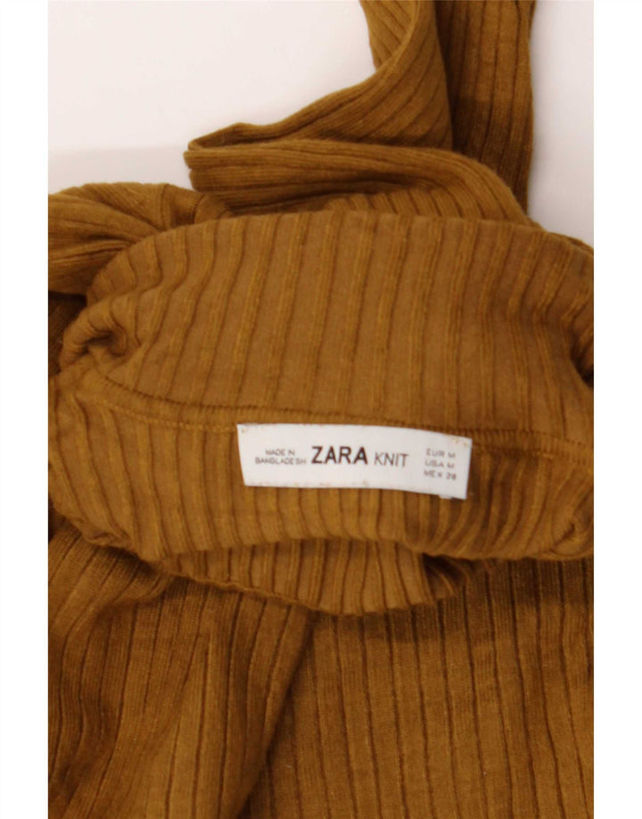 Crop Top pentru femei Zara cu mânecă lungă UK 12 Medium Bej
