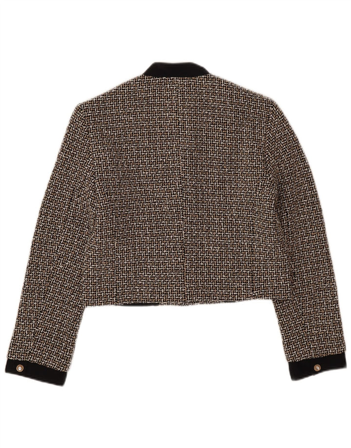 Jachetă Blazer pentru femei Crop cu 3 nasturi Zara UK 10 Mic, multicoloră