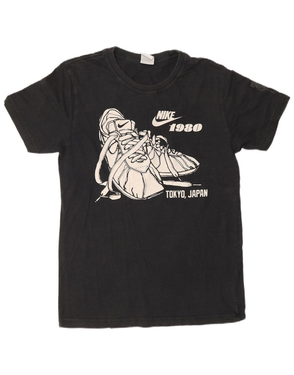 Tricou grafic Nike pentru bărbați Top mediu negru bumbac