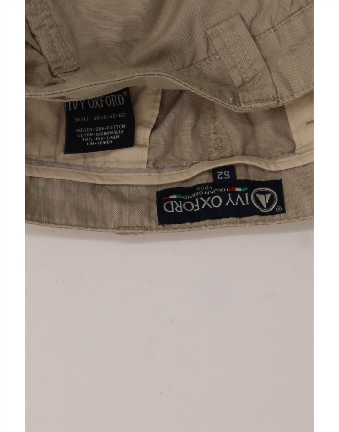 Pantaloni scurți cargo pentru bărbați IVY OXFORD IT 52 XL W38 bumbac bej