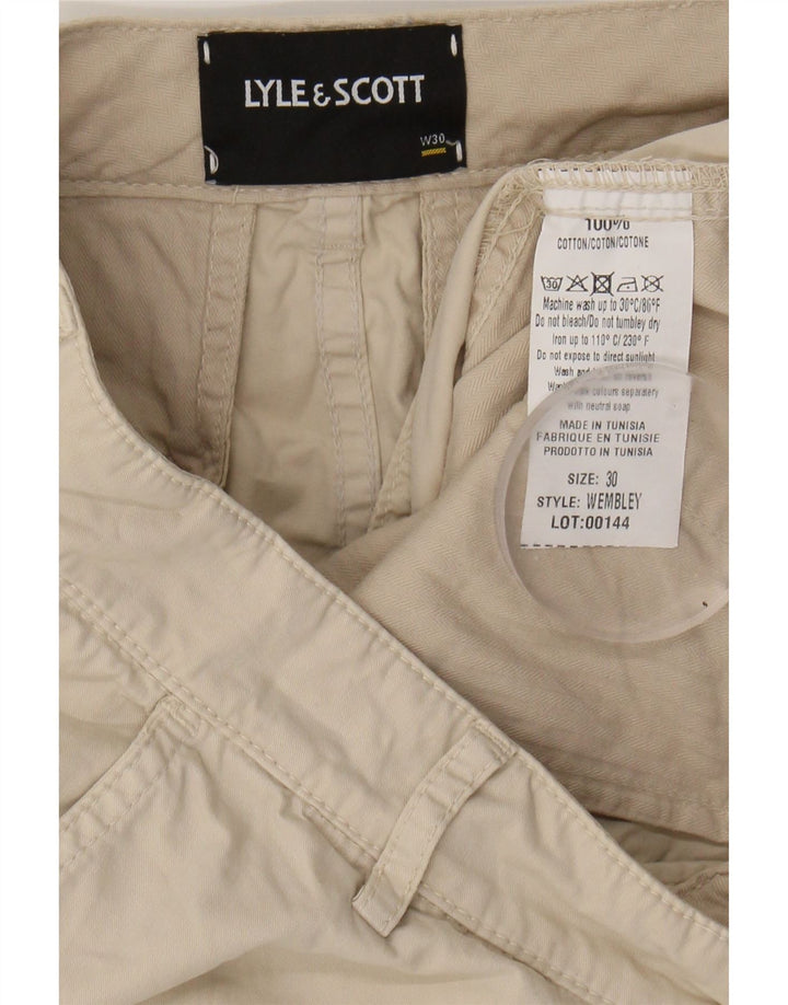 LYLE & SCOTT Mens Cargo Shorts W30 Medium  Beige Cotton