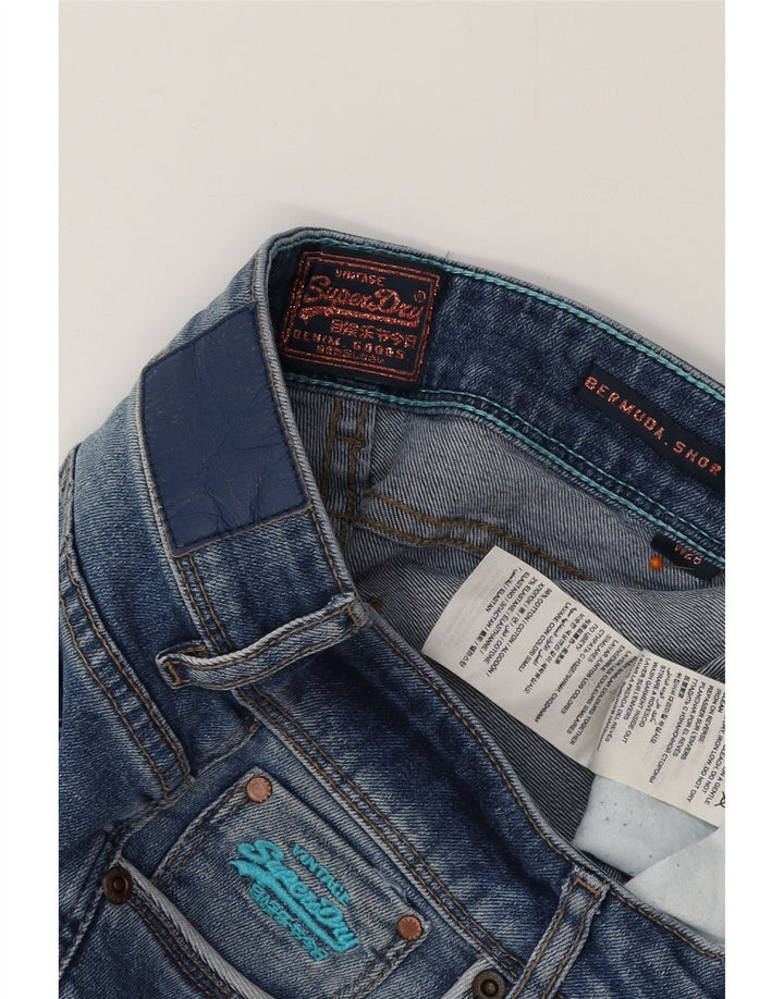 SUPERDRY Bermude denim pentru femei W26 Small Blue Bumbac
