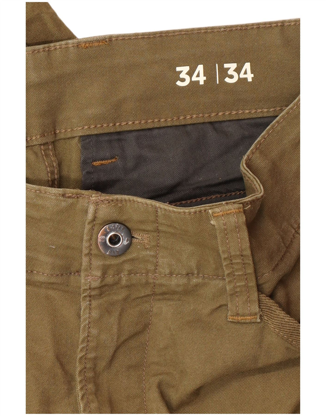 G-STAR Pantaloni Cargo Banana Slim pentru bărbați L34 L30 Kaki Bumbac Army