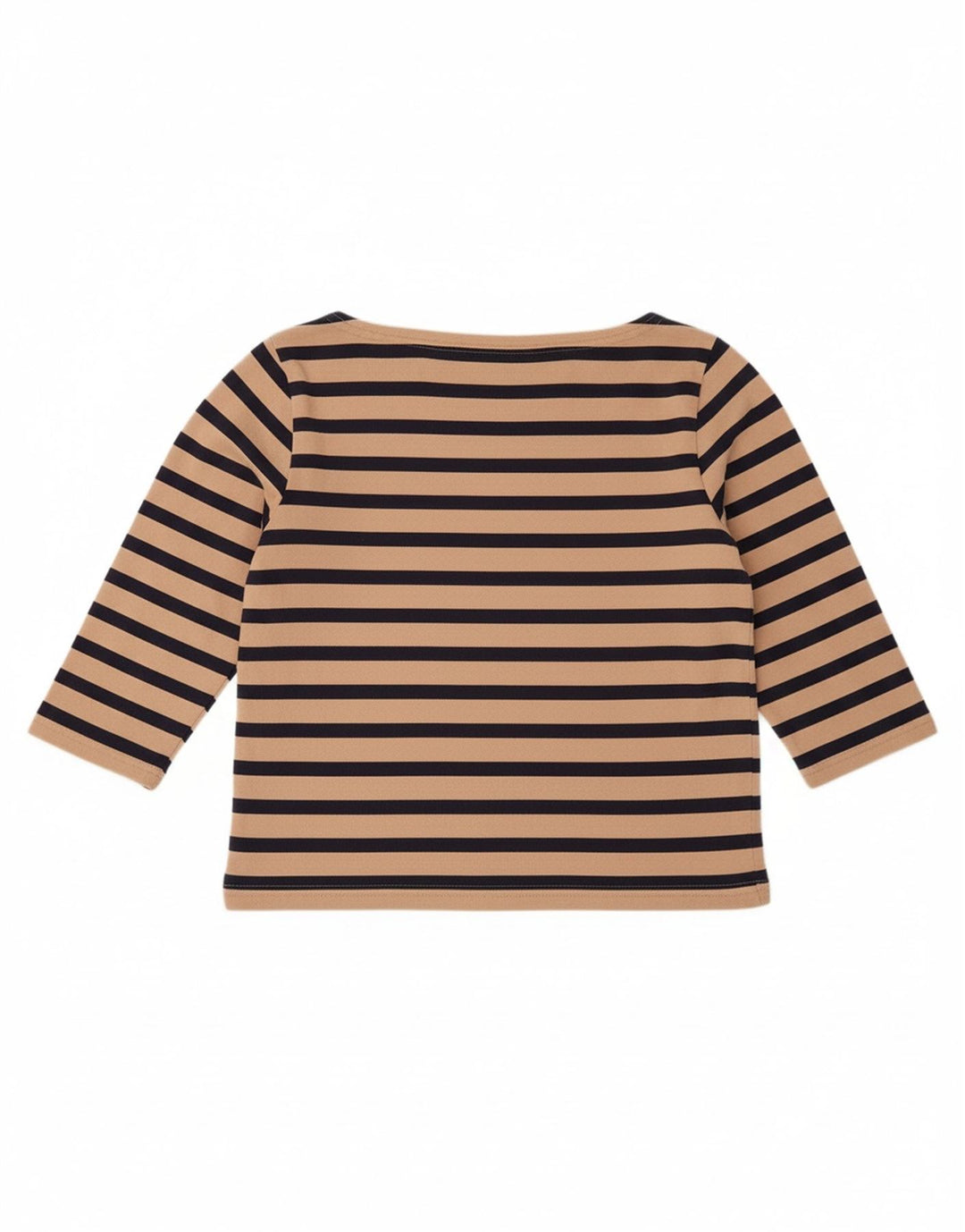 J. CREW Womens Oversized Crop Top 3/4 Sleeve UK 10 Small Beige Striped