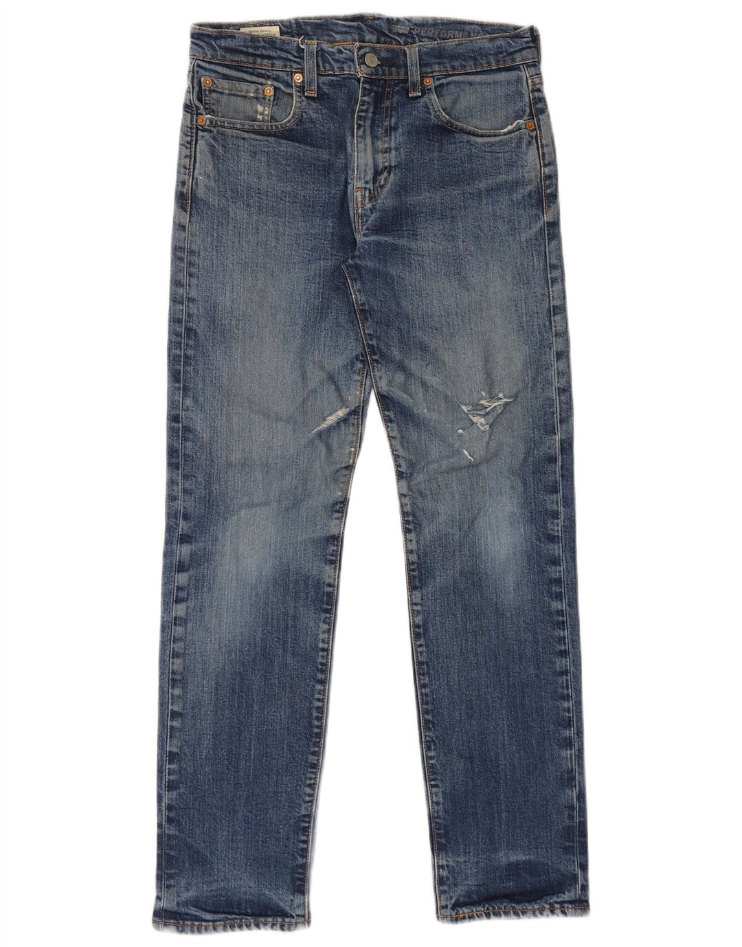 Blugi drepți învechiți de performanță Levi's pentru bărbați W30 L30 Bumbac albastru