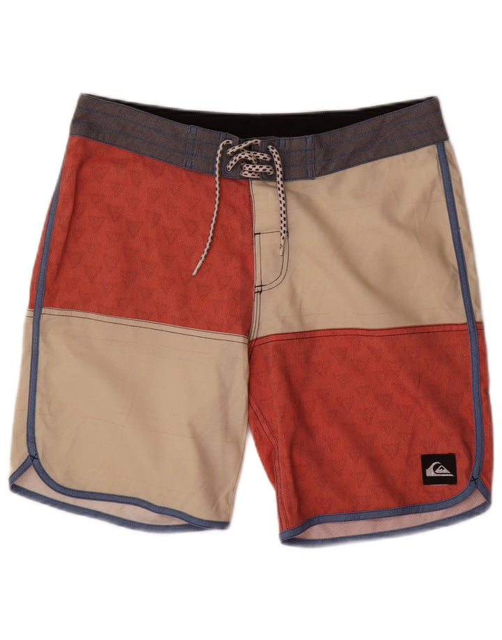 Pantaloni scurți de înot Quiksilver pentru bărbați, roșu mediu, poliester color bloc