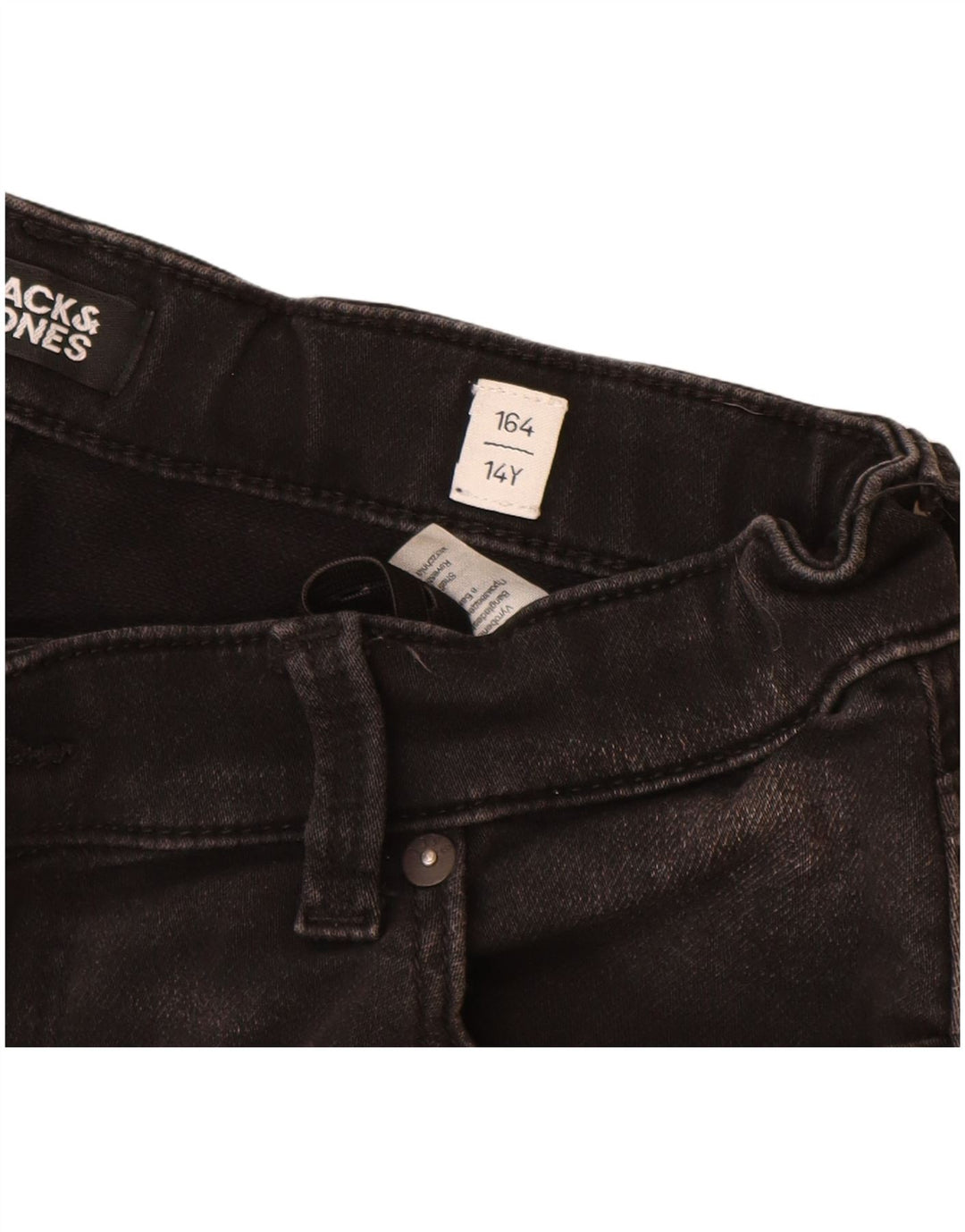 JACK & JONES Pantaloni scurți din denim obișnuiți pentru băieți 13-14 ani W26 bumbac negru