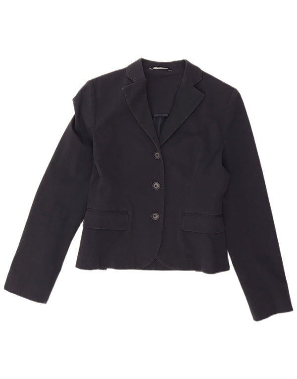 Jachetă pentru femei Stefanel Crop 3 Button Blazer EU 38 Medium Bleumarin Bumbac