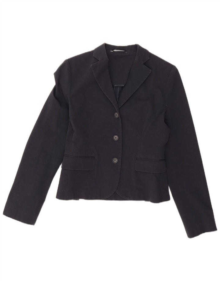 Jachetă pentru femei Stefanel Crop 3 Button Blazer EU 38 Medium Bleumarin Bumbac