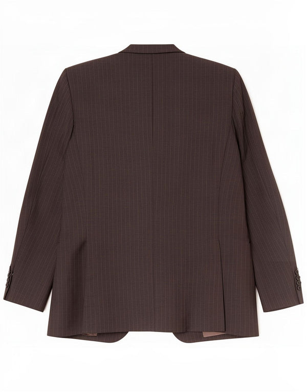 Jachetă pentru bărbați Trussardi cu 3 nasturi IT 52 XL Lână virgină cu dungi gri