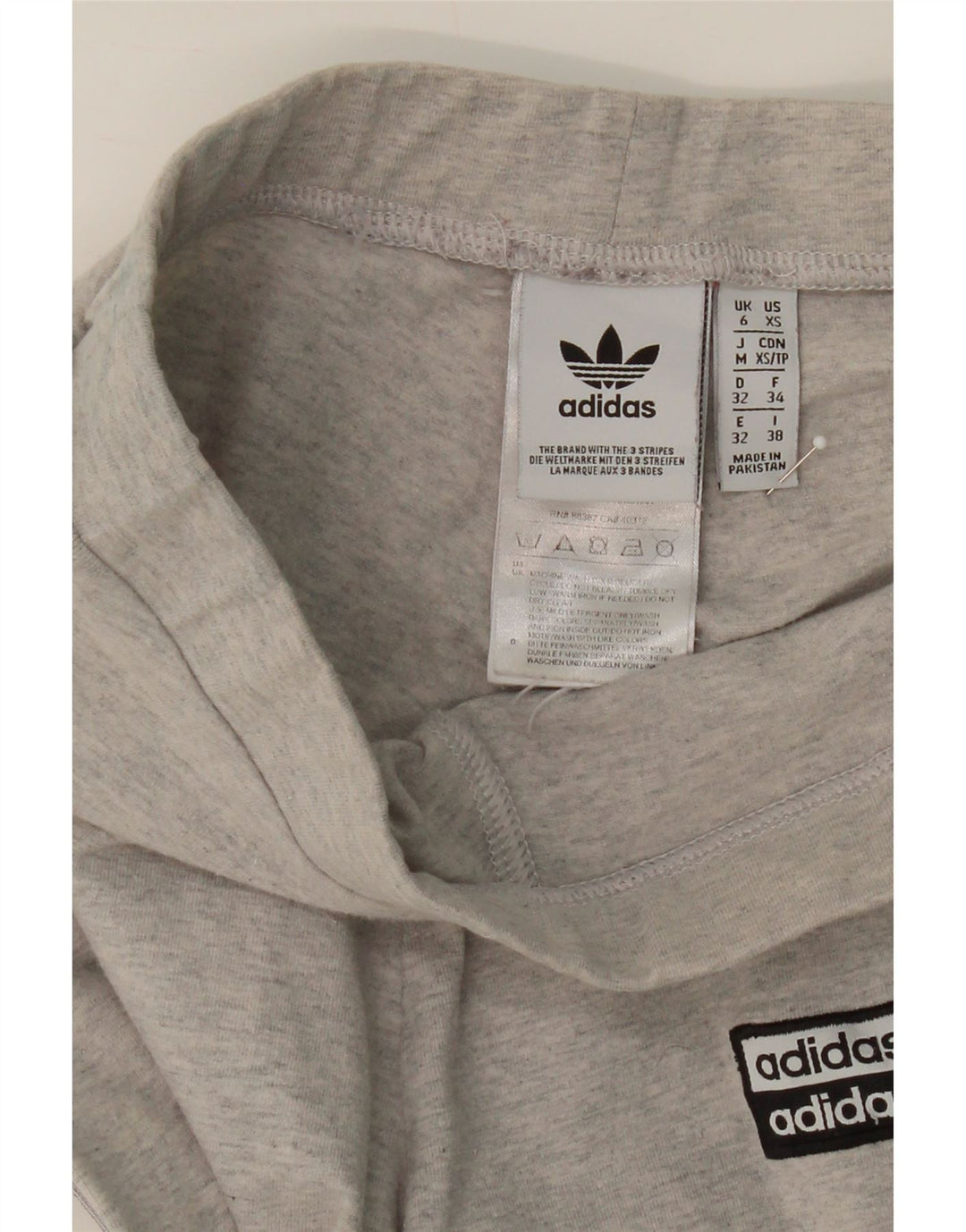 ADIDAS Womens Graphic Leggings UK 6 XS  Grey Vintage Adidas and Second-Hand Adidas from Messina Hembry 
