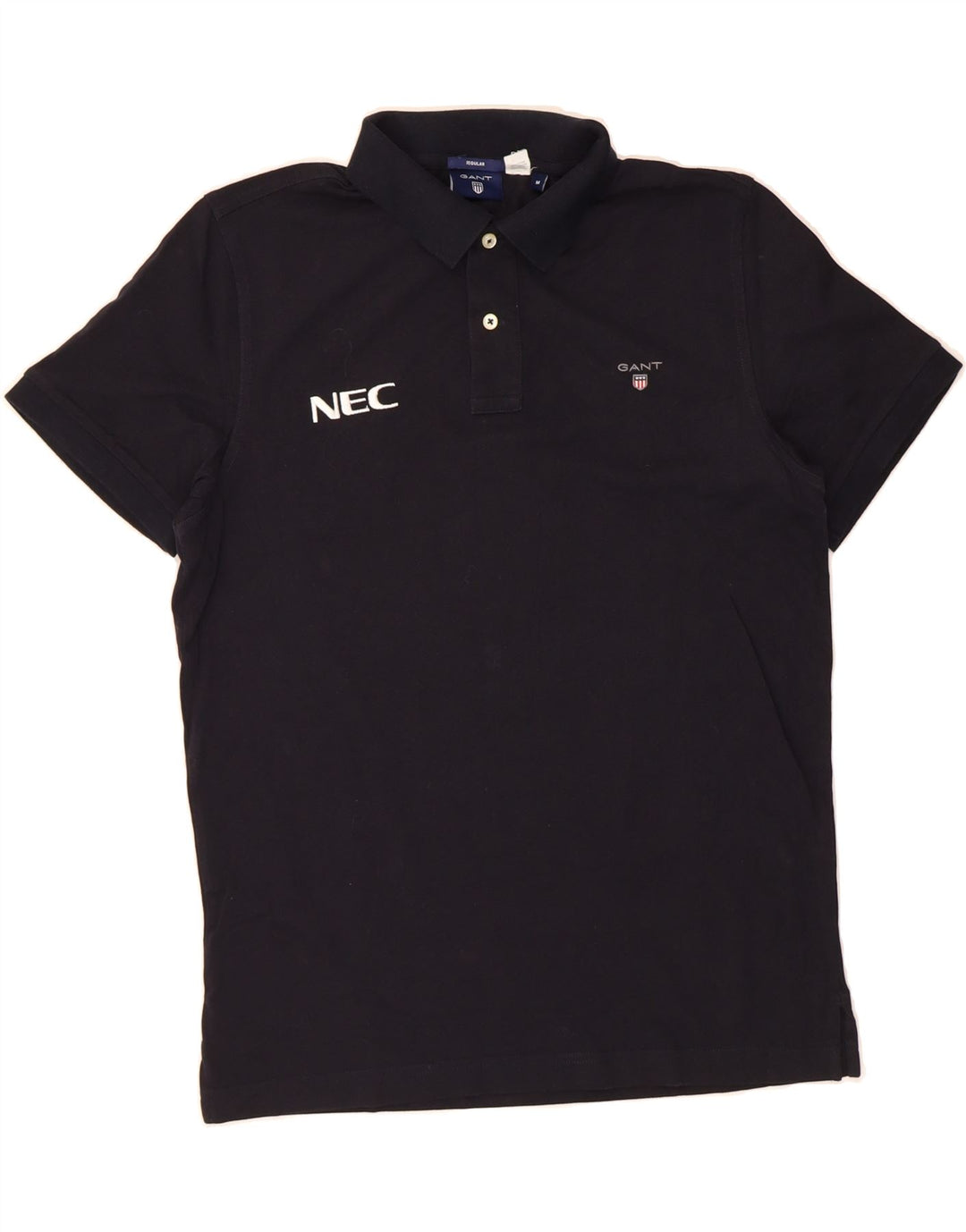 GANT Mens Regular Graphic Polo Shirt Medium Black Cotton Vintage Gant and Second-Hand Gant from Messina Hembry 