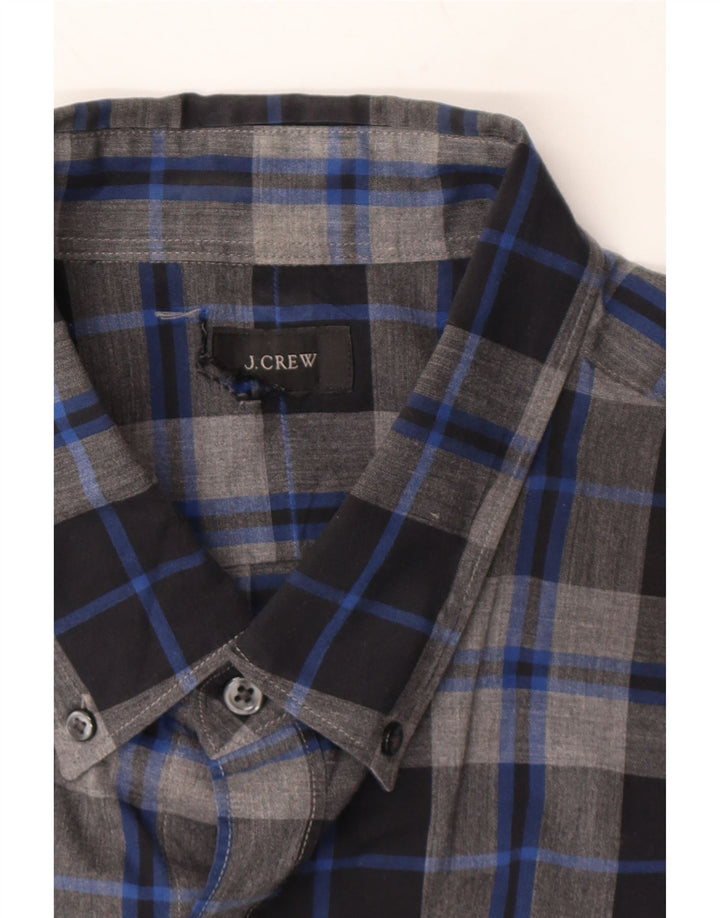 J. CREW Mens Shirt Large Navy Blue Check Vintage J. Crew and Second-Hand J. Crew from Messina Hembry 