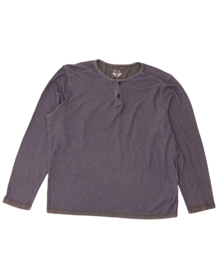 Top pentru bărbați Dockers cu mânecă lungă XL, bumbac, albastru