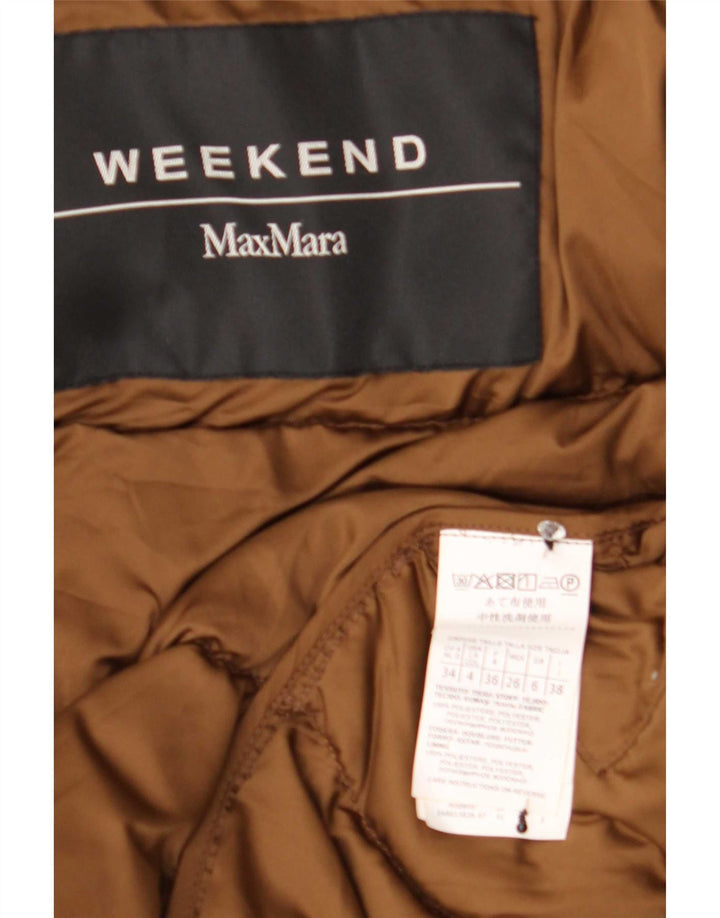 Jachetă căptușită supradimensionată pentru femei de weekend Max Mara UK 6 XS poliester maro