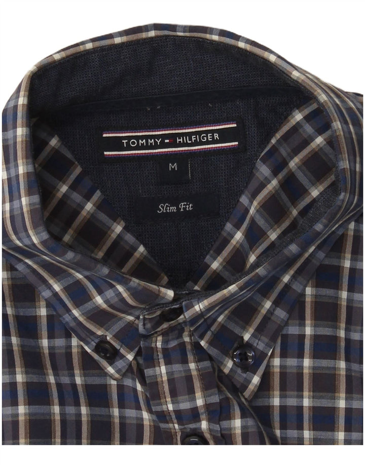Cămașă pentru bărbați Tommy Hilfiger Slim Fit, carouri albastre medii