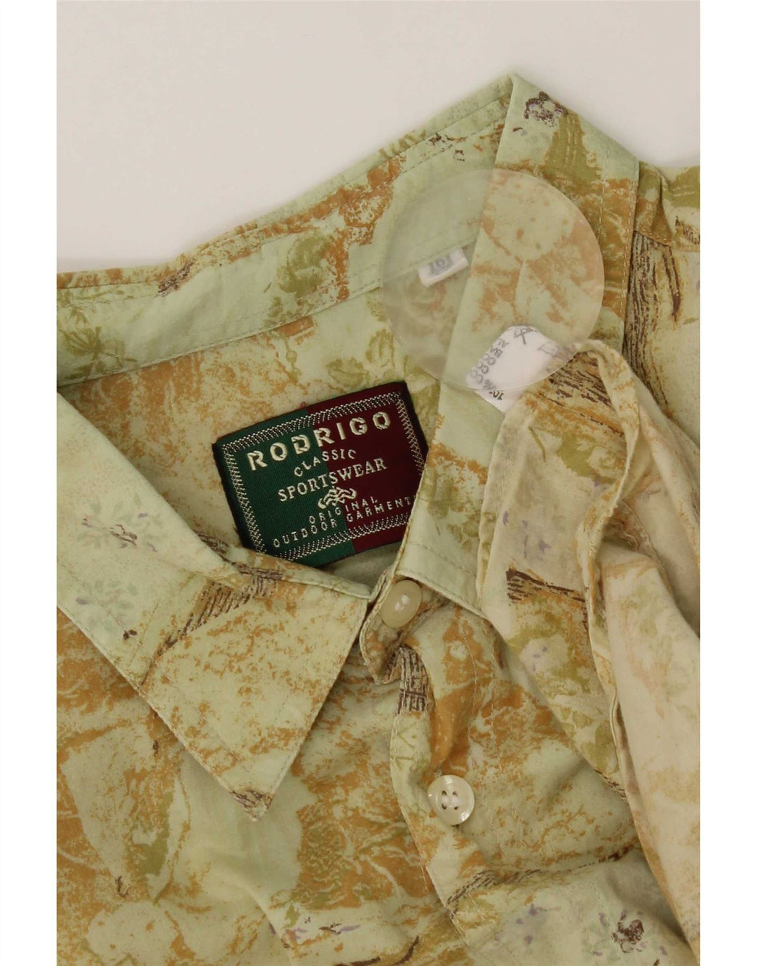 Camasa cu maneca scurta cu model abstract pentru barbati Rodrigo Marimea 42 Bumbac verde mare