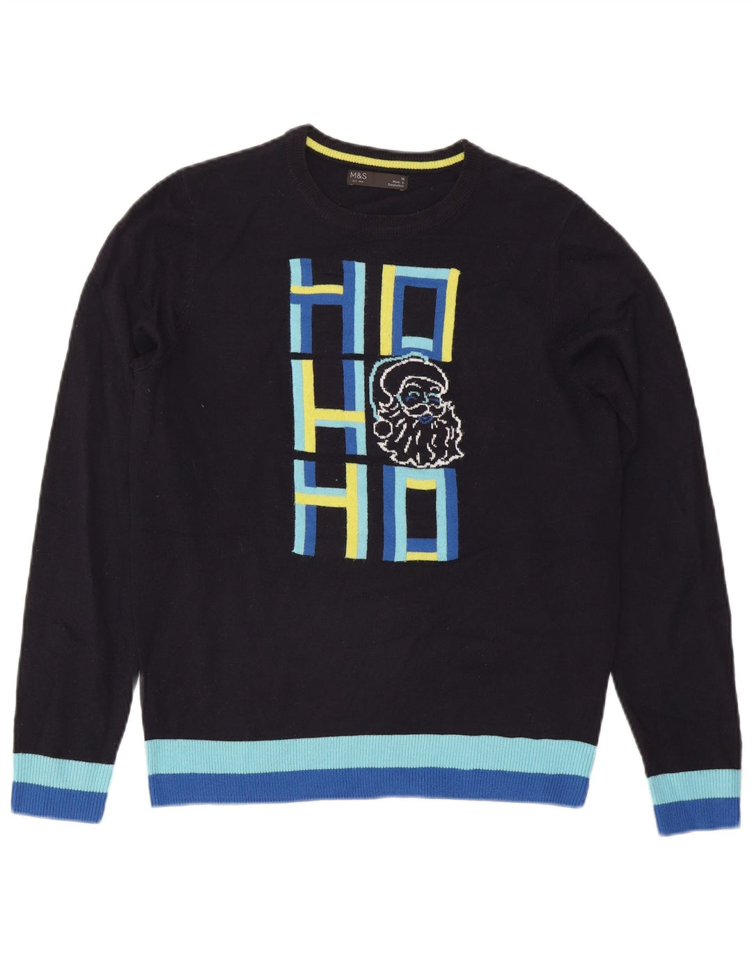 Pulover pentru femei Marks & Spencer cu decolteu triplu UK 14 Medium Bleumarin