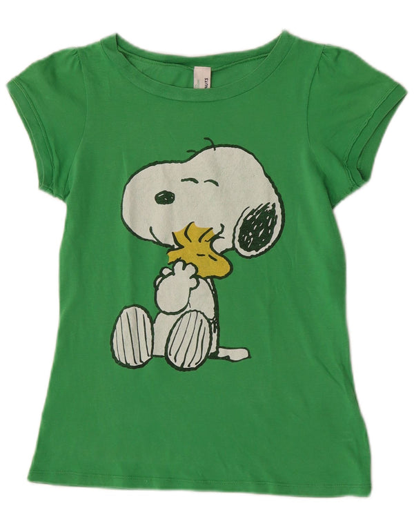 Tricou Grafic Benetton Fete Peanuts Top 10-11 Ani XL Bumbac Verde