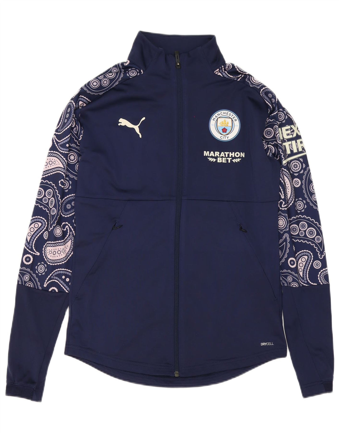 Jachetă de top pentru trening cu grafică Puma pentru bărbați, poliester Paisley, albastru mic