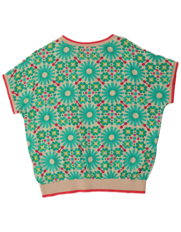 Bluză Vintage pentru femei UK 18 XL Verde Floral